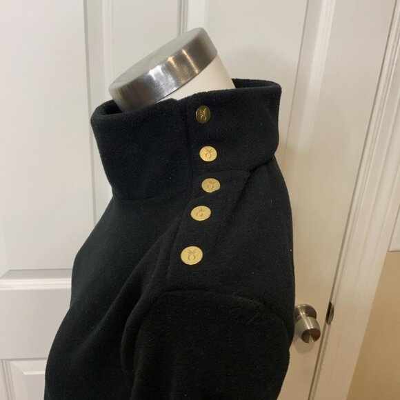 Dudley Stephens Black Vello Fleece Button Turtleneck Long Sleeve Dress, Size L - Picture 3 of 8